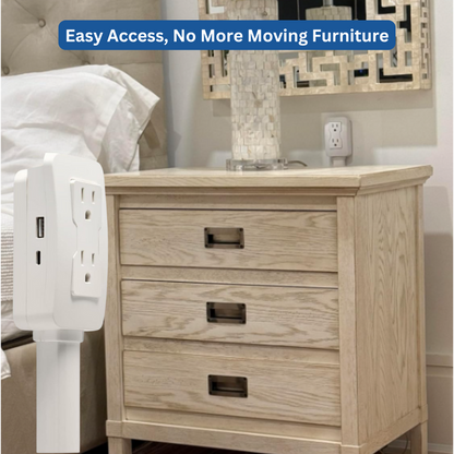 Vuxeco™ Outlet Extender – Smart Plug Extension with USB-C and 180° Rotation