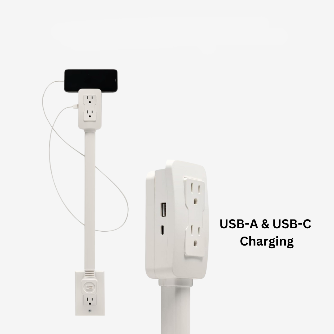 Vuxeco™ Outlet Extender – Smart Plug Extension with USB-C and 180° Rotation